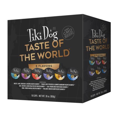 Tiki Dog Taste of the World Variety Pack Wet Dog Food, 10 Cups - تيكي — للكلاب طعام رطب