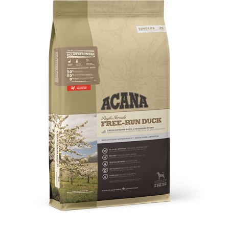 Acana Free-Run Duck Dry Dog Food, 11.4 kg - أكانا فري — للكلاب طعام جاف بنكهة البط، 11.4 كجم
