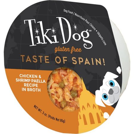 Tiki Dog Taste of Spain Chicken & Shrimp Paella Recipe Wet Dog Food, 85g - تيكي — للكلاب طعام رطب بنكهة الدجاج، 85 جم