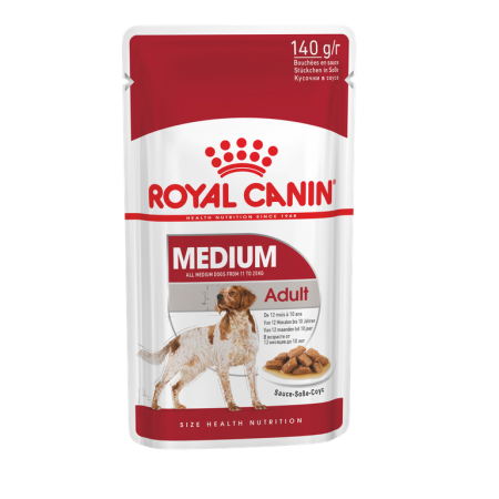Royal Canin Medium Breed Wet Dog Food, 140 g - رويال كانين ميديوم — للكلاب طعام رطب، 140 جم