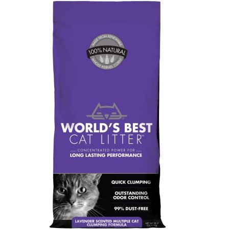 World's Best Cat Litter Lavender Scented Multiple Cat Clumping Formula - أوورلدس بيست — للقطط رمل قطط