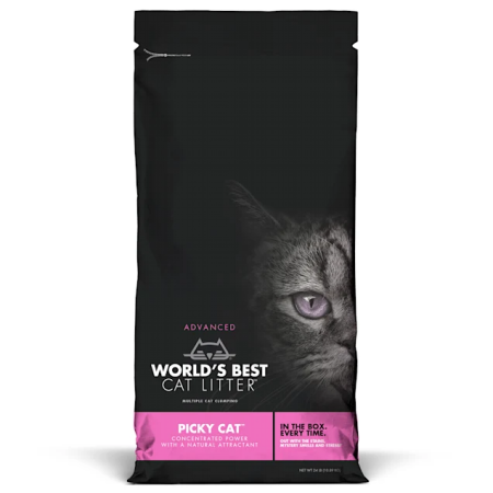 World's Best Cat Litter Picky Cat Unscented Clumping, 24 lb - أوورلدس بيست — للقطط رمل قطط