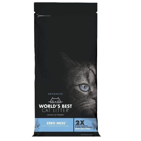 Zero Mess by World's Best Unscented Clumping Corn Cat Litter, 24 lb - زيرو ميسس بي — للقطط رمل قطط