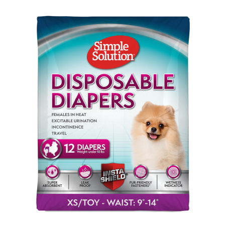 Simple Solution Dog Disposable Diapers, 12 Pieces - سيمبل سلوشن — للكلاب
