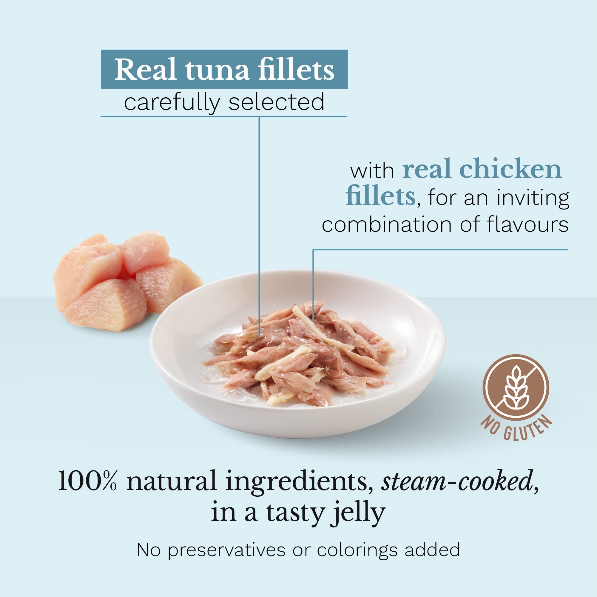 Schesir Tuna with Chicken Wet Cat Food, 85g - شيسير تونا ويث — للقطط طعام رطب بنكهة الدجاج، 85 جم - Image 2