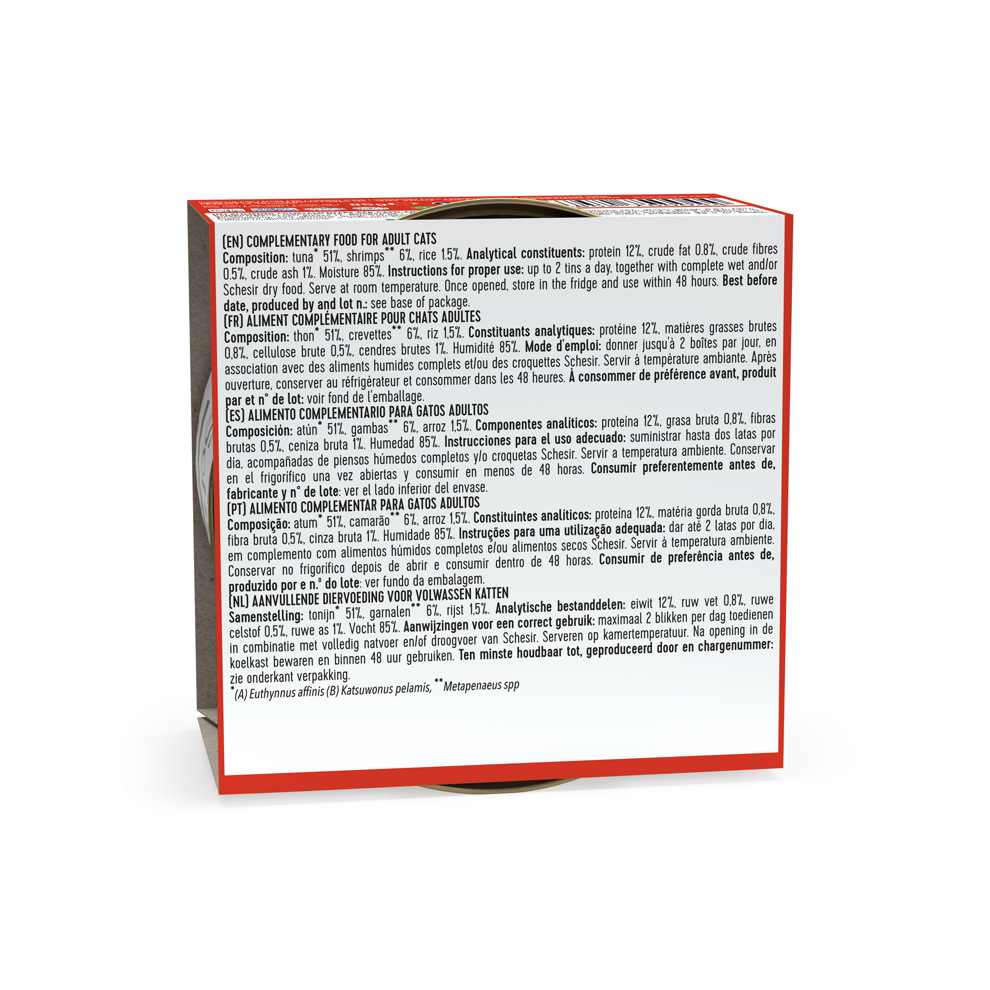 Schesir Tuna with Shrimp Wet Cat Food, 85g - شيسير تونا ويث — للقطط طعام رطب بنكهة التونة، 85 جم - Image 6