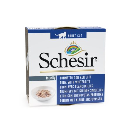 Schesir Tuna with Whitebait Wet Cat Food, 85g - شيسير تونا ويث — للقطط طعام رطب بنكهة التونة، 85 جم