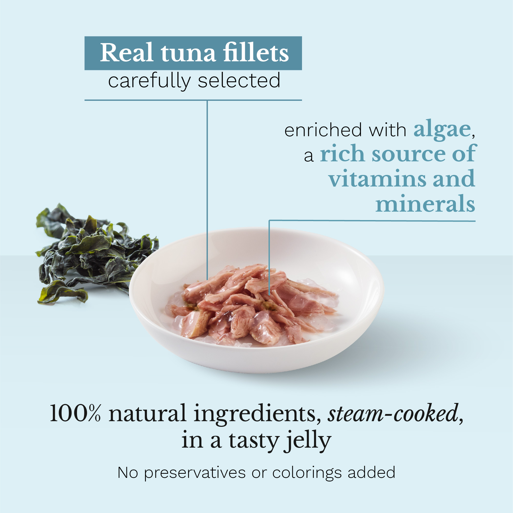 Schesir Tuna with Algae Wet Cat Food, 85g - شيسير تونا ويث — للقطط طعام رطب بنكهة التونة، 85 جم - Image 2