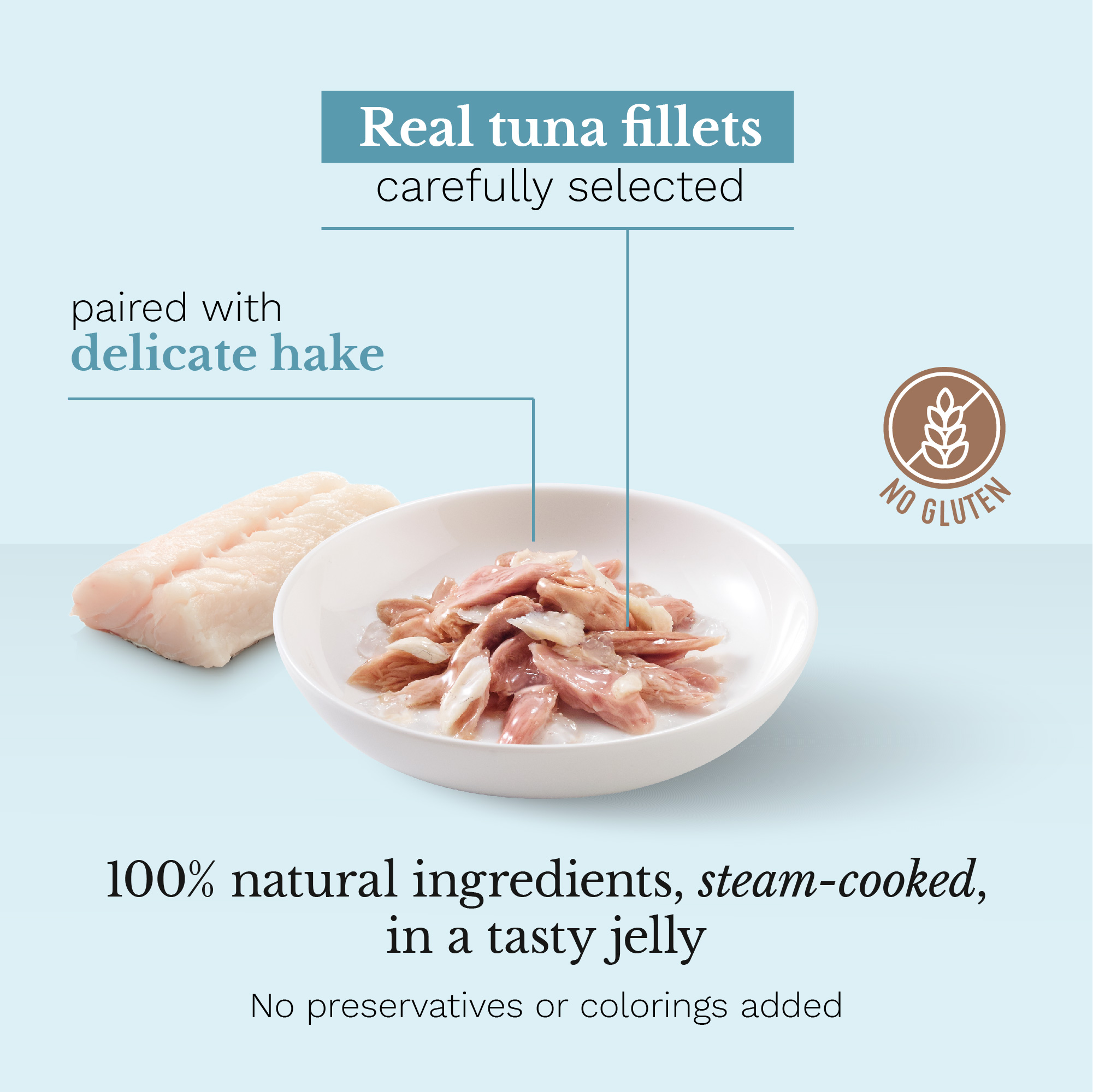 Schesir Tuna with Hake Wet Cat Food, 85g - شيسير تونا ويث — للقطط طعام رطب بنكهة التونة، 85 جم - Image 2