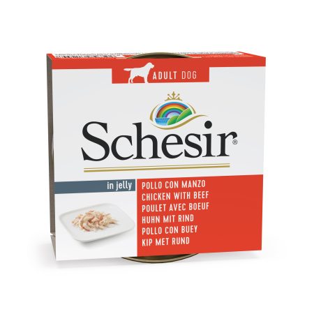Schesir Chicken with Beef Wet Dog Food, 150g - شيسير تشيكين ويث — للكلاب طعام رطب بنكهة الدجاج، 150 جم