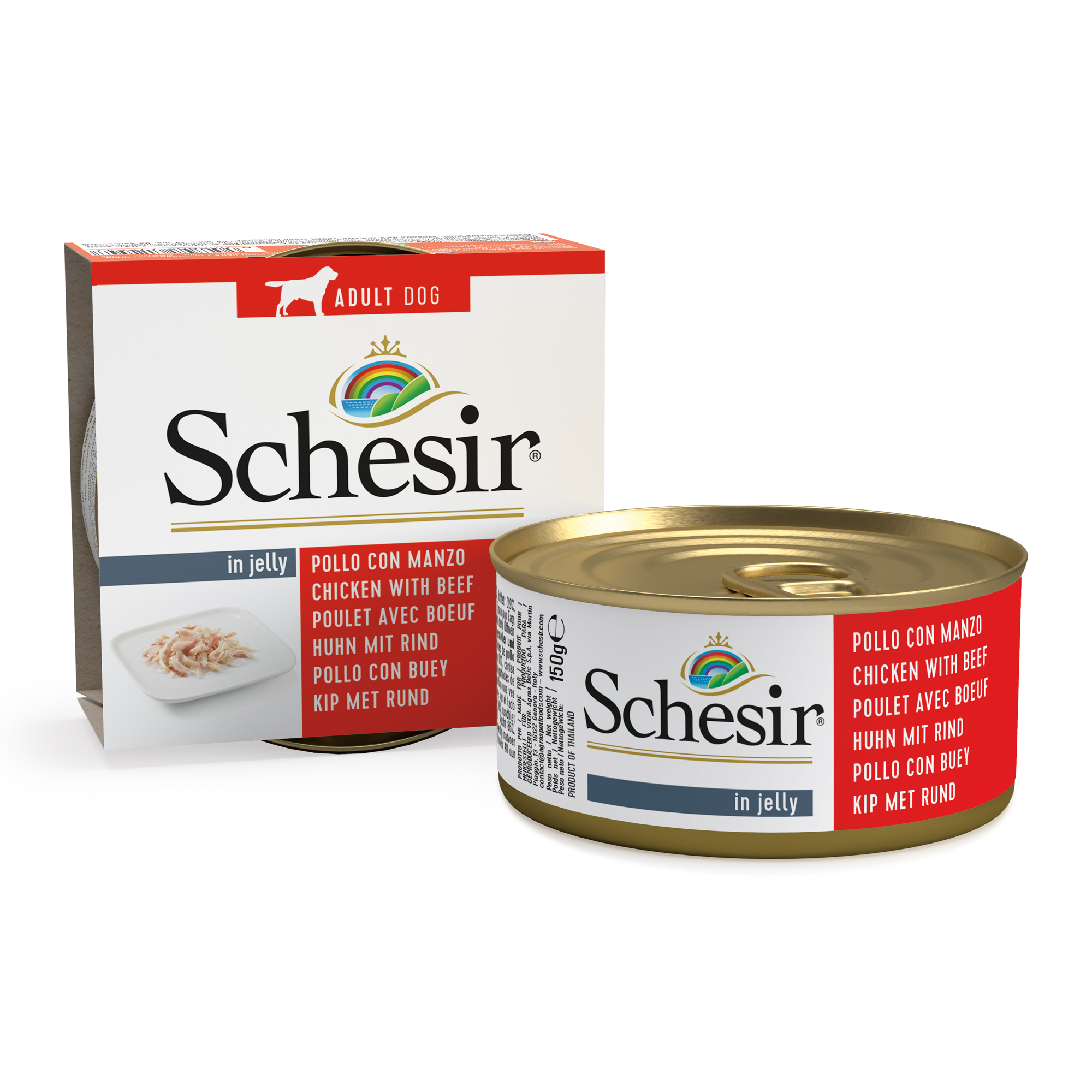 Schesir Chicken with Beef Wet Dog Food, 150g - شيسير تشيكين ويث — للكلاب طعام رطب بنكهة الدجاج، 150 جم - Image 4
