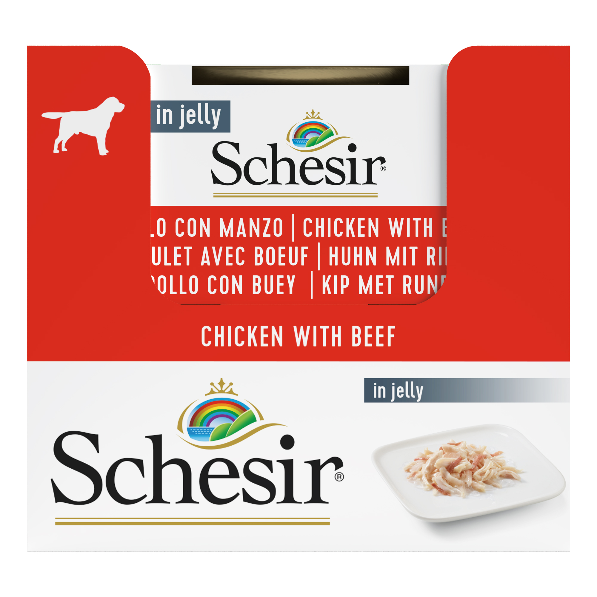 Schesir Chicken with Beef Wet Dog Food, 150g - شيسير تشيكين ويث — للكلاب طعام رطب بنكهة الدجاج، 150 جم - Image 3