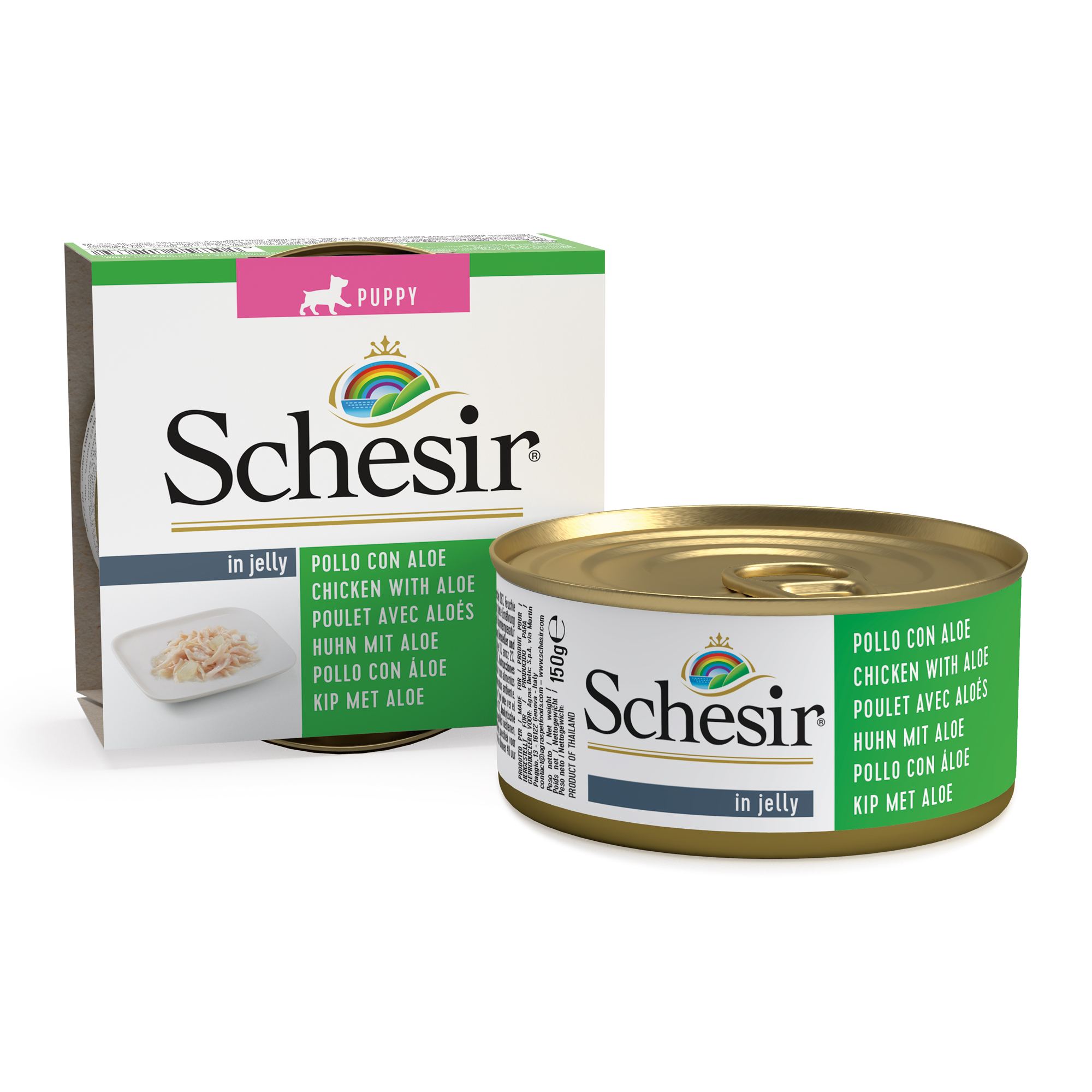 Schesir Chicken with Aloe Wet Puppy Food, 150g - شيسير تشيكين ويث — للكلاب طعام رطب بنكهة الدجاج الجِراء، 150 جم - Image 5