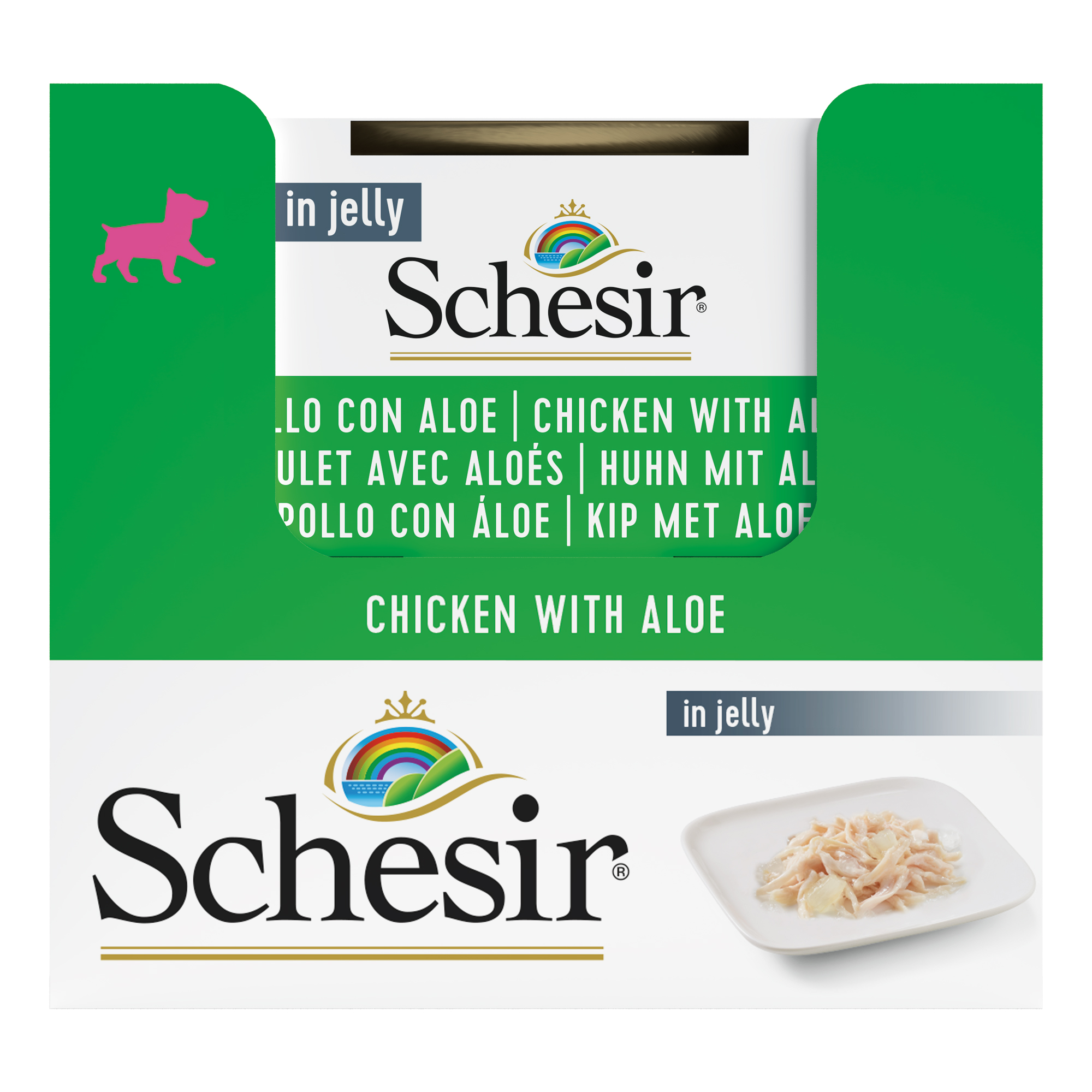 Schesir Chicken with Aloe Wet Puppy Food, 150g - شيسير تشيكين ويث — للكلاب طعام رطب بنكهة الدجاج الجِراء، 150 جم - Image 3