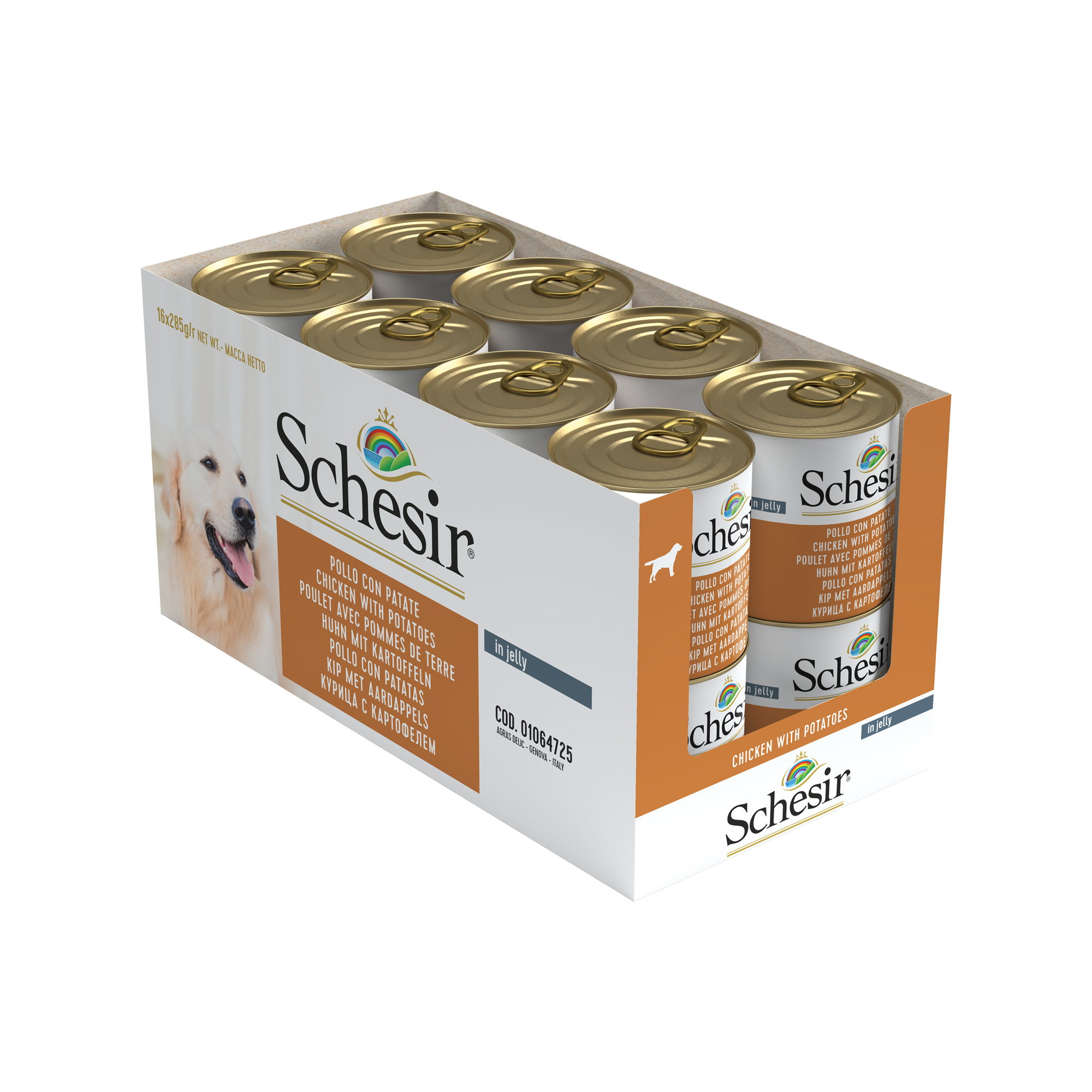 Schesir Chicken with Potatoes Wet Dog Food, 285g - شيسير تشيكين ويث — للكلاب طعام رطب بنكهة الدجاج، 285 جم - Image 3