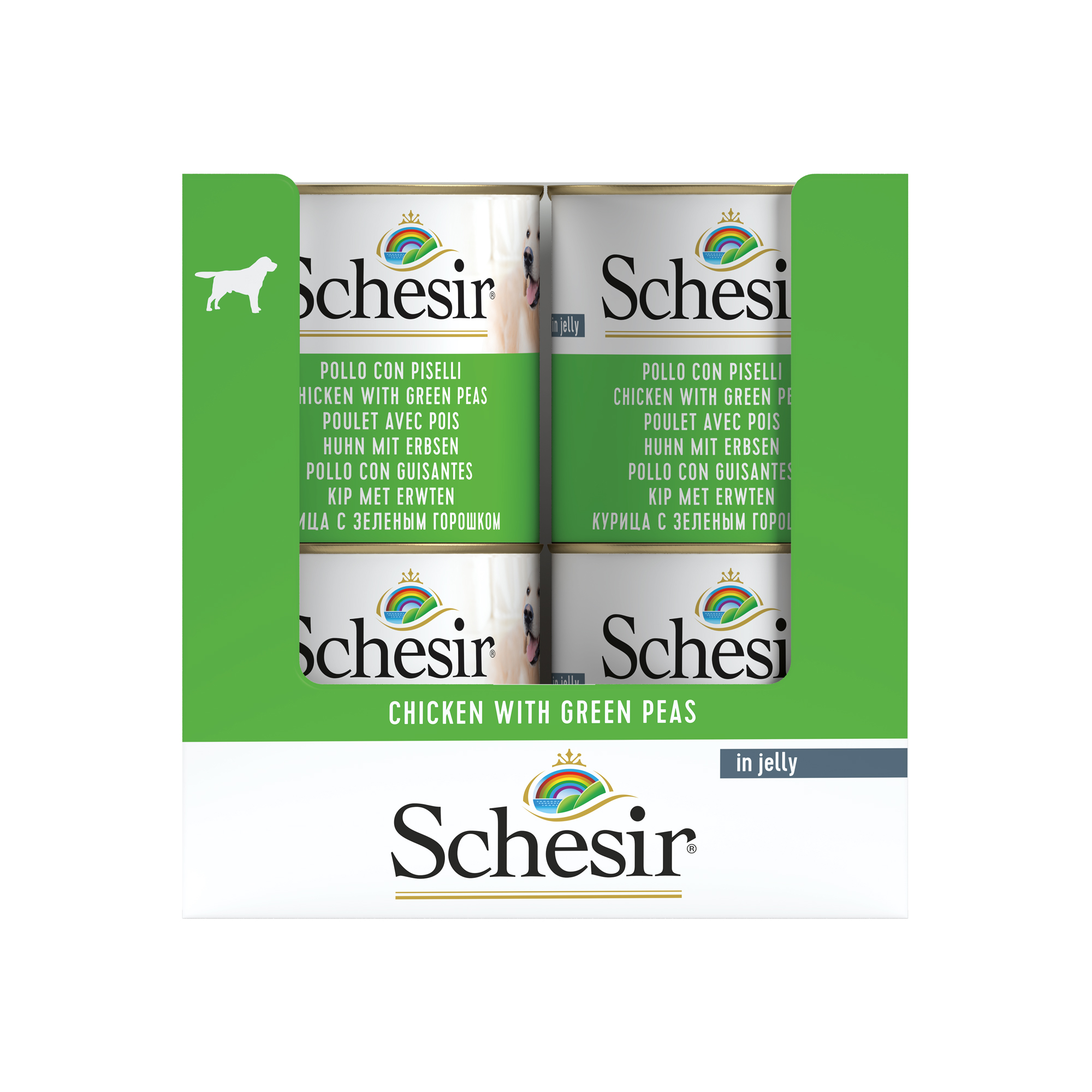 Schesir Chicken with Green Peas Wet Dog Food, 285g - شيسير تشيكين ويث — للكلاب طعام رطب بنكهة الدجاج، 285 جم - Image 2