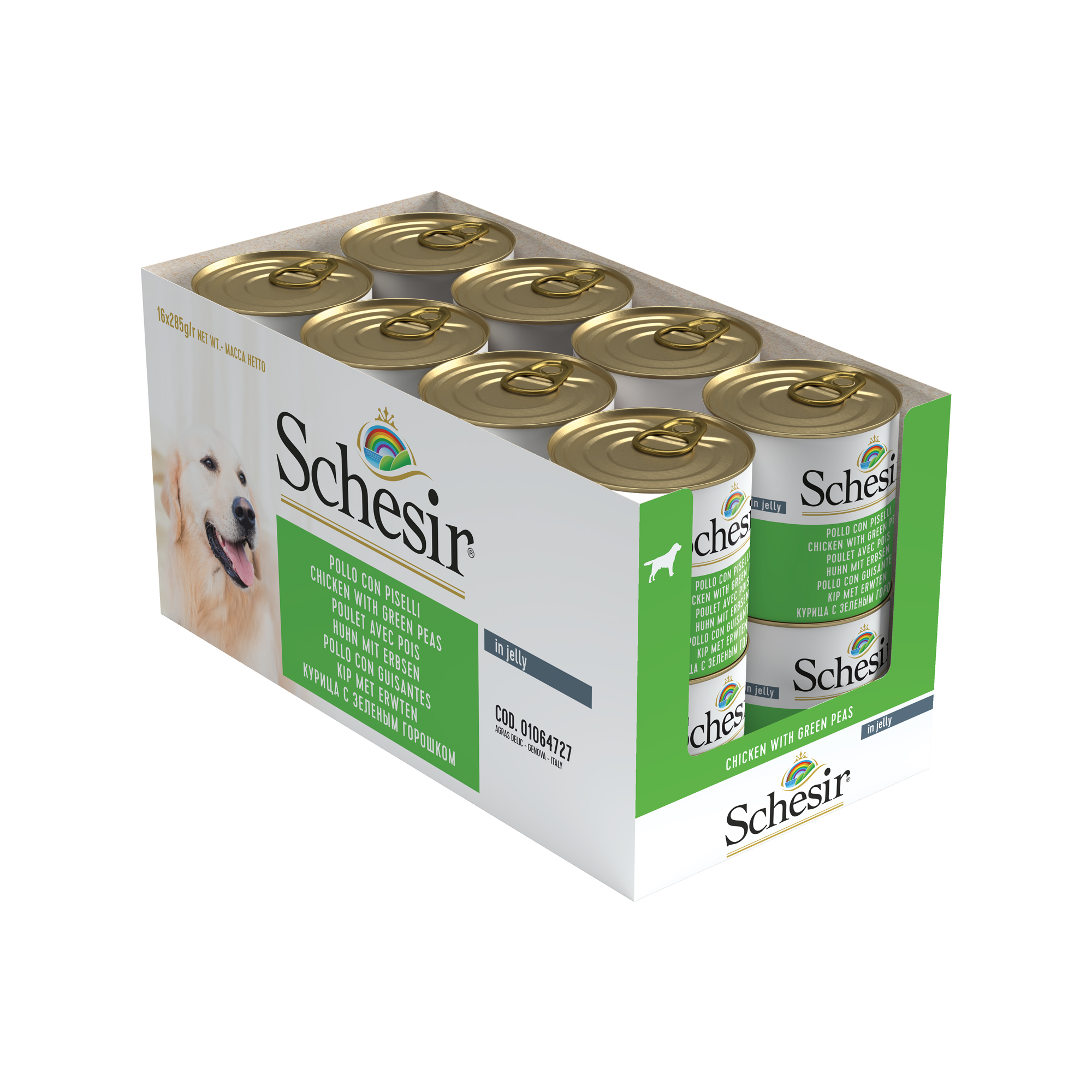 Schesir Chicken with Green Peas Wet Dog Food, 285g - شيسير تشيكين ويث — للكلاب طعام رطب بنكهة الدجاج، 285 جم - Image 3