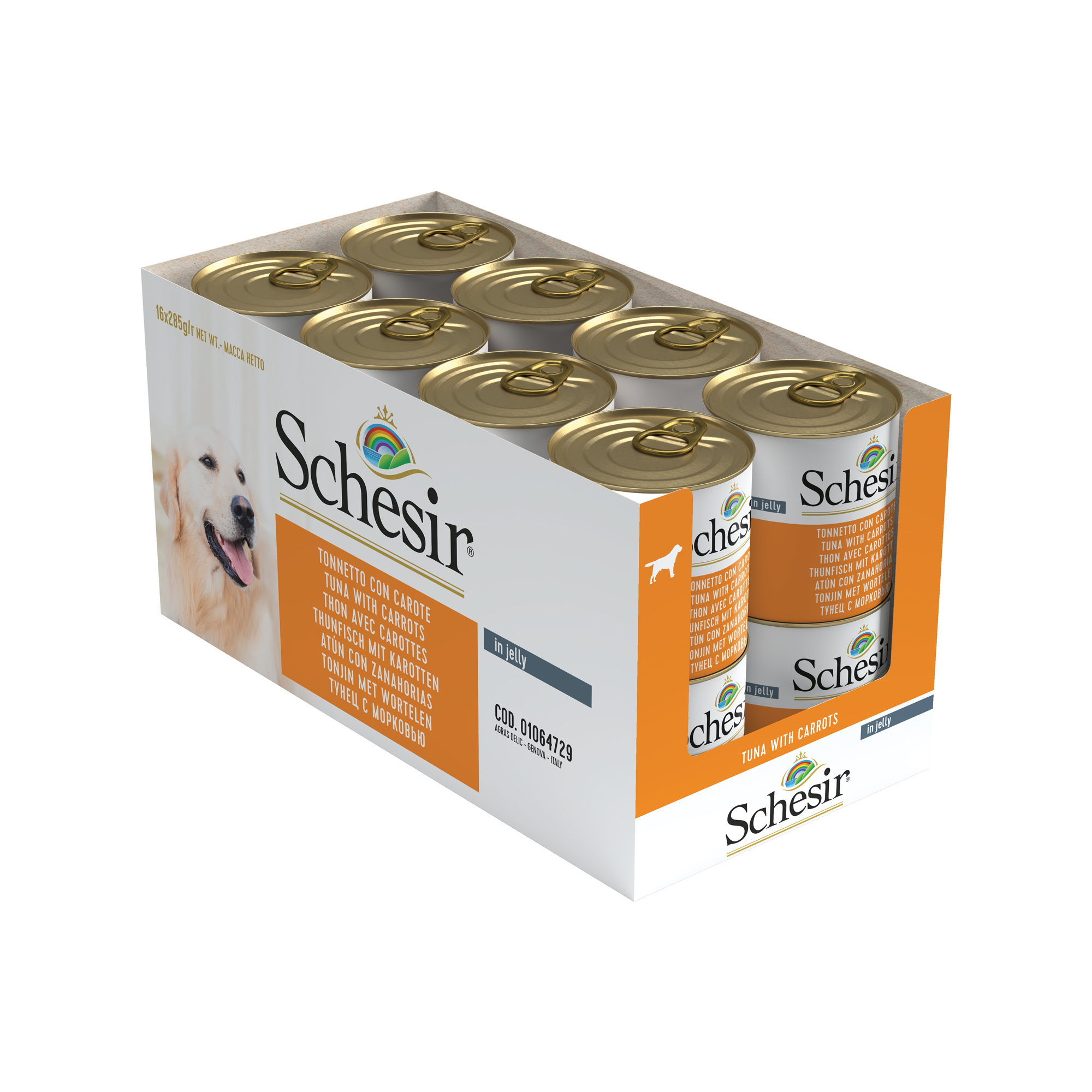Schesir Tuna with Carrots Wet Dog Food, 285g - شيسير تونا ويث — للكلاب طعام رطب بنكهة التونة، 285 جم - Image 4
