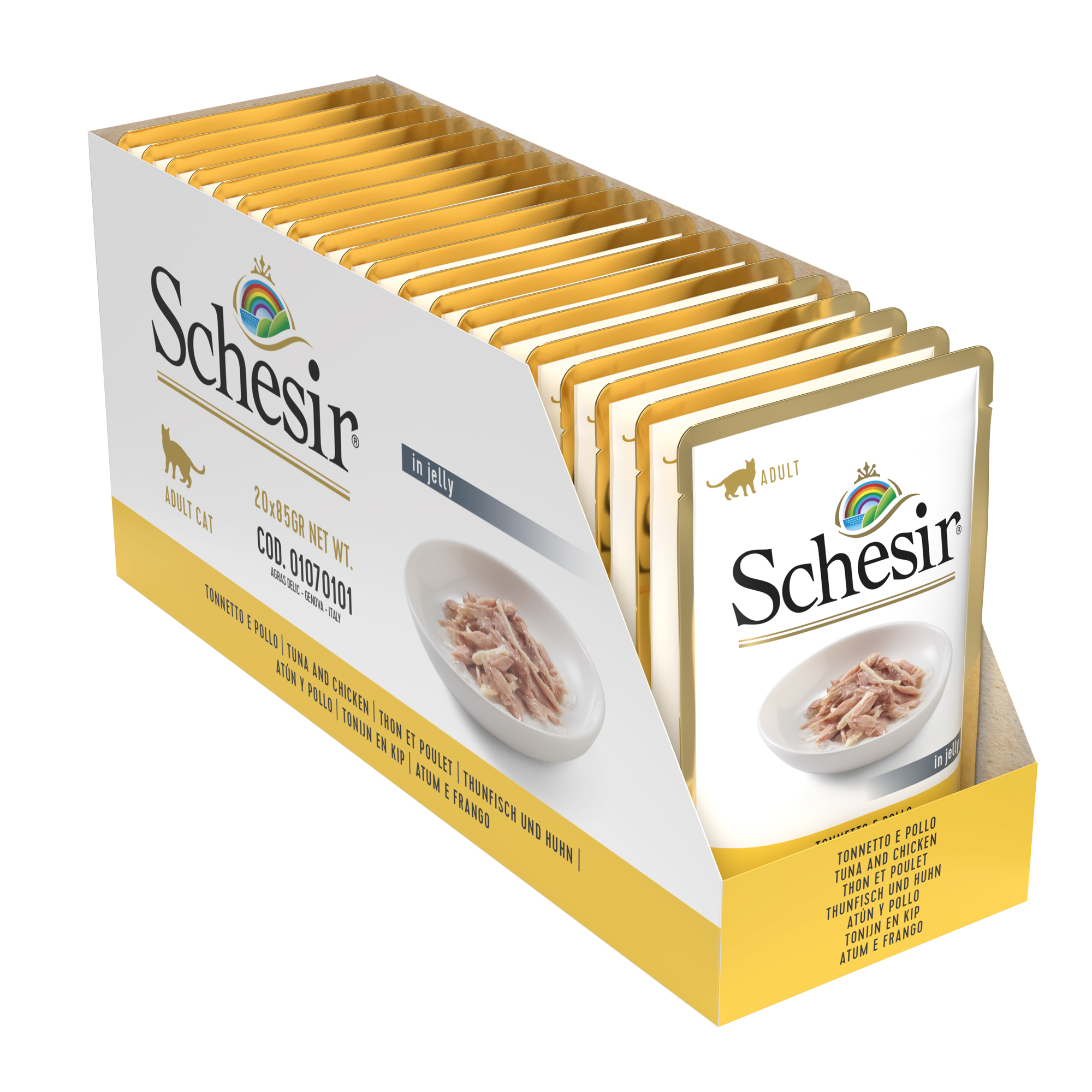 Schesir Tuna and Chicken Pouch Wet Cat Food, 85g - شيسير تونا اند — للقطط طعام رطب بنكهة الدجاج، 85 جم - Image 6