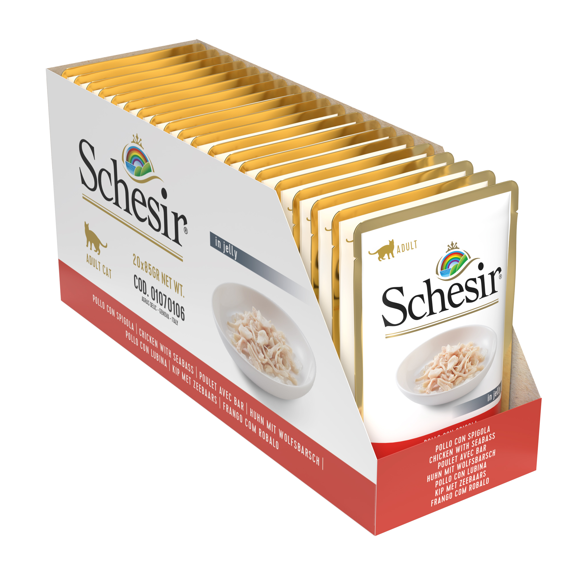 Schesir Chicken with Seabass Pouch Wet Cat Food, 85g - شيسير تشيكين ويث — للقطط طعام رطب بنكهة الدجاج، 85 جم - Image 6