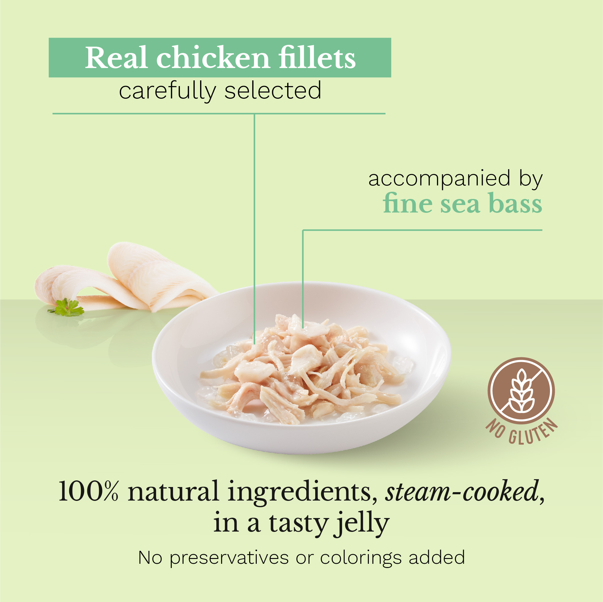 Schesir Chicken with Seabass Pouch Wet Cat Food, 85g - شيسير تشيكين ويث — للقطط طعام رطب بنكهة الدجاج، 85 جم - Image 2