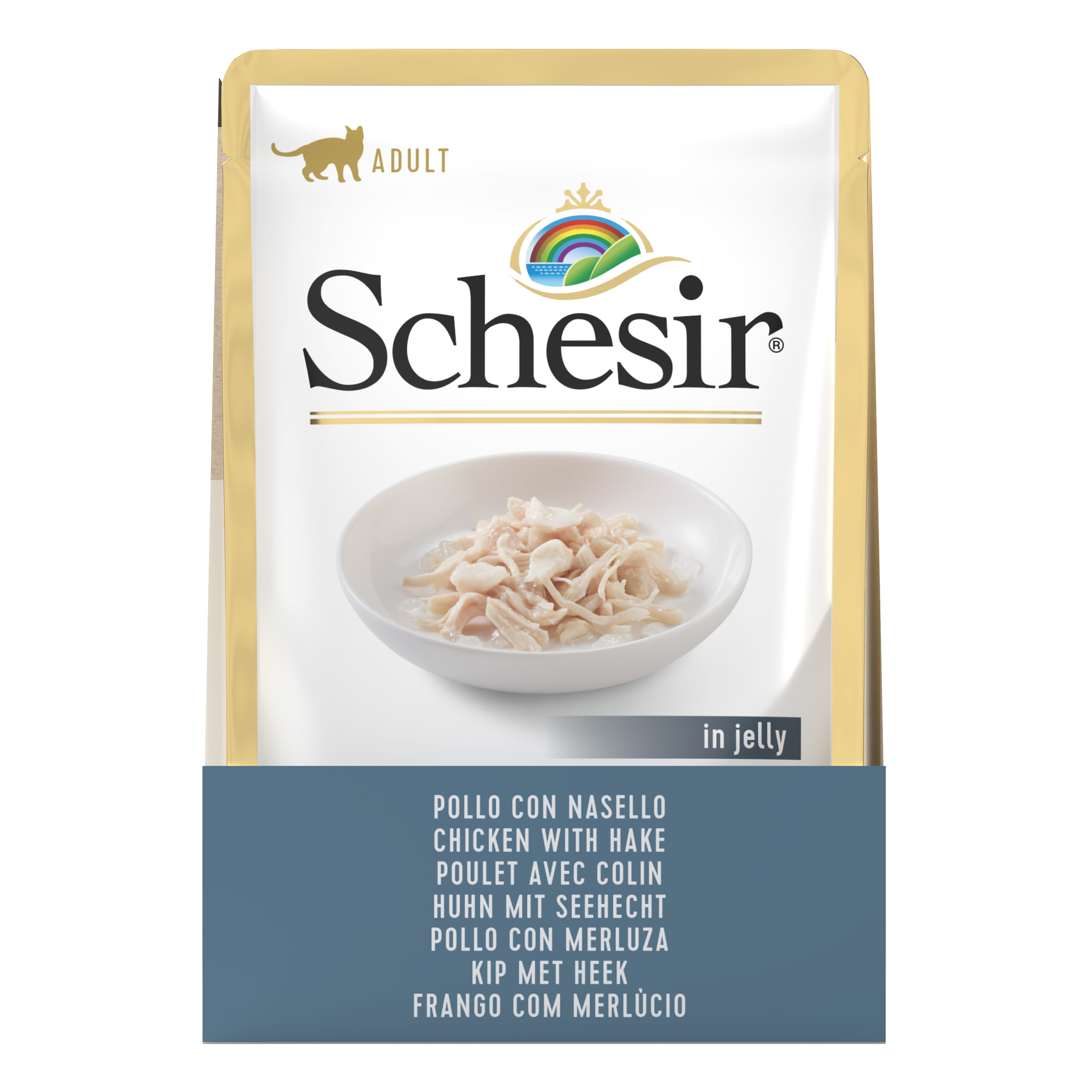 Schesir Chicken with Hake Pouch Wet Cat Food, 85g - شيسير تشيكين ويث — للقطط طعام رطب بنكهة الدجاج، 85 جم - Image 3