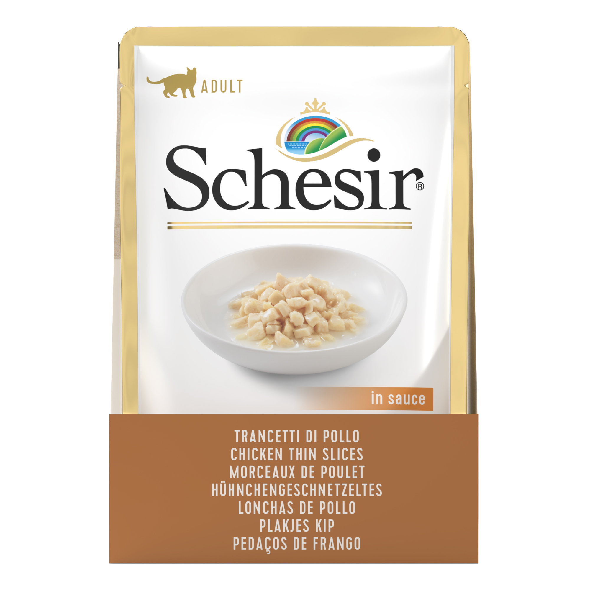 Schesir Chicken Thin Slices in Gravy Pouch Wet Cat Food, 85g - شيسير تشيكين ثين — للقطط طعام رطب بنكهة الدجاج، 85 جم - Image 3