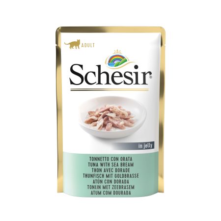 Schesir Tuna with Seabream Pouch Wet Cat Food, 85g - شيسير تونا ويث — للقطط طعام رطب بنكهة التونة، 85 جم