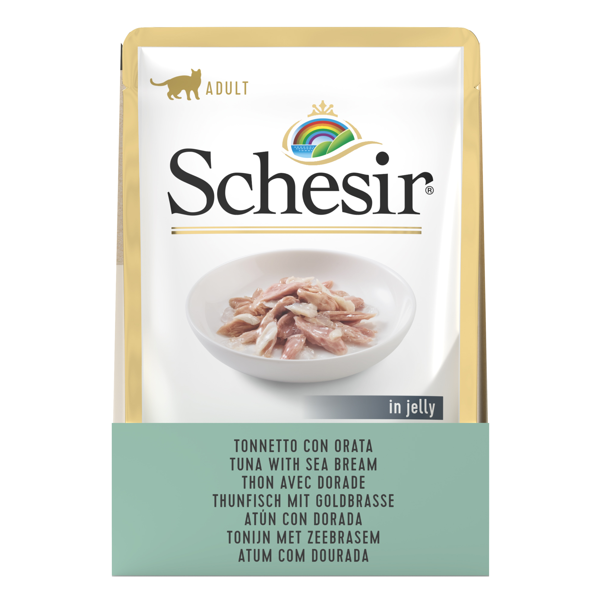 Schesir Tuna with Seabream Pouch Wet Cat Food, 85g - شيسير تونا ويث — للقطط طعام رطب بنكهة التونة، 85 جم - Image 3