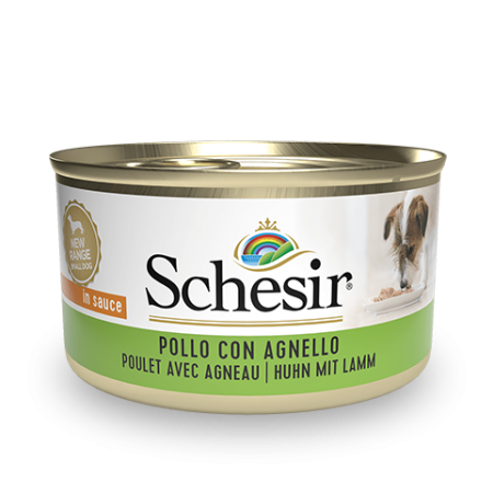 Schesir Chicken with Lamb Wet Dog Food, 85g - شيسير تشيكين ويث — للكلاب طعام رطب بنكهة الدجاج، 85 جم