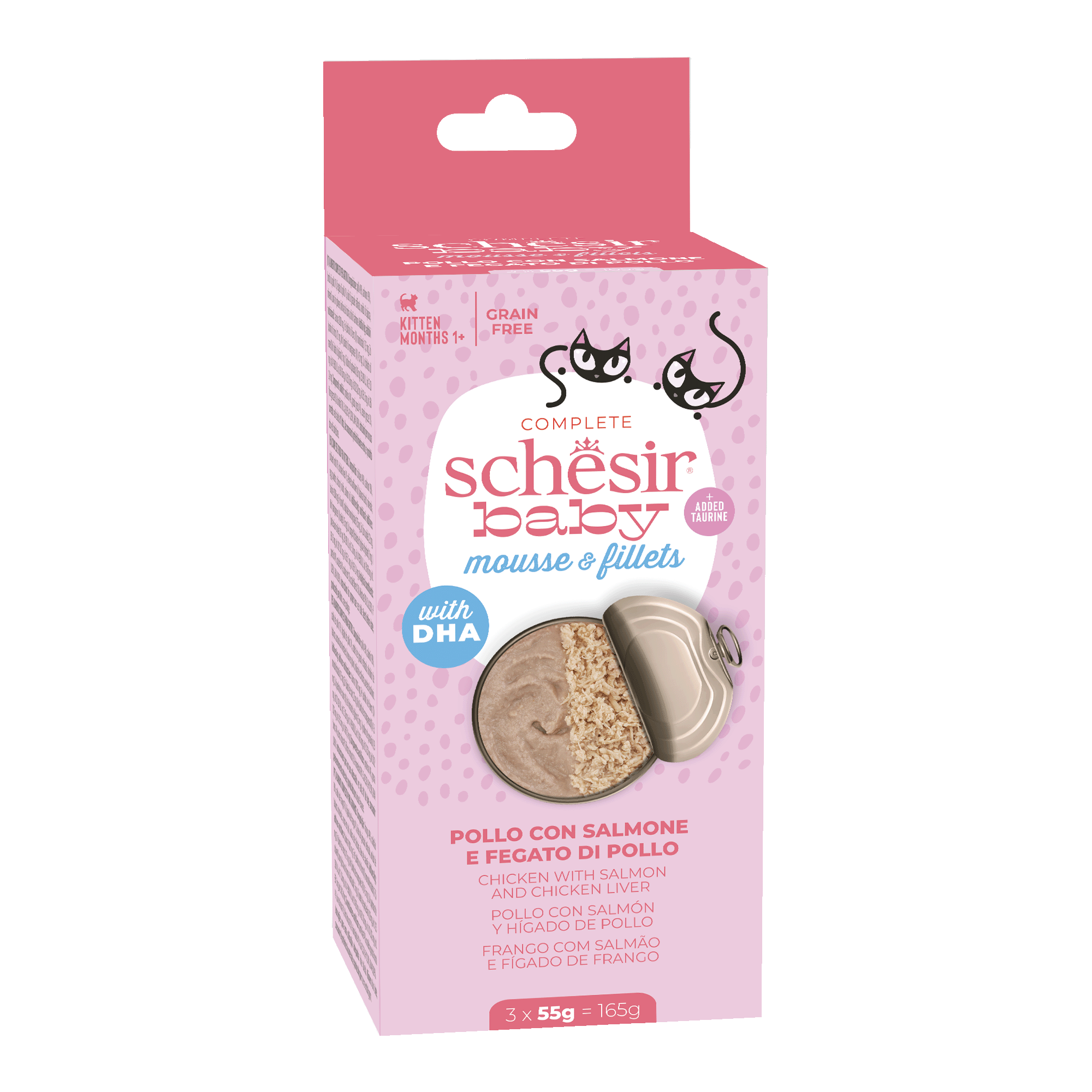 Schesir Baby Mousse & Fillets For Baby Cats Above 1+ Month, 3 Cans - شيسير بابي موسسي — للقطط طعام رطب - Image 4