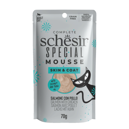 Schesir Special! Skin & Coat Wet Cat Food, 70g - شيسير سبيكيال! سكين — للقطط طعام رطب، 70 جم