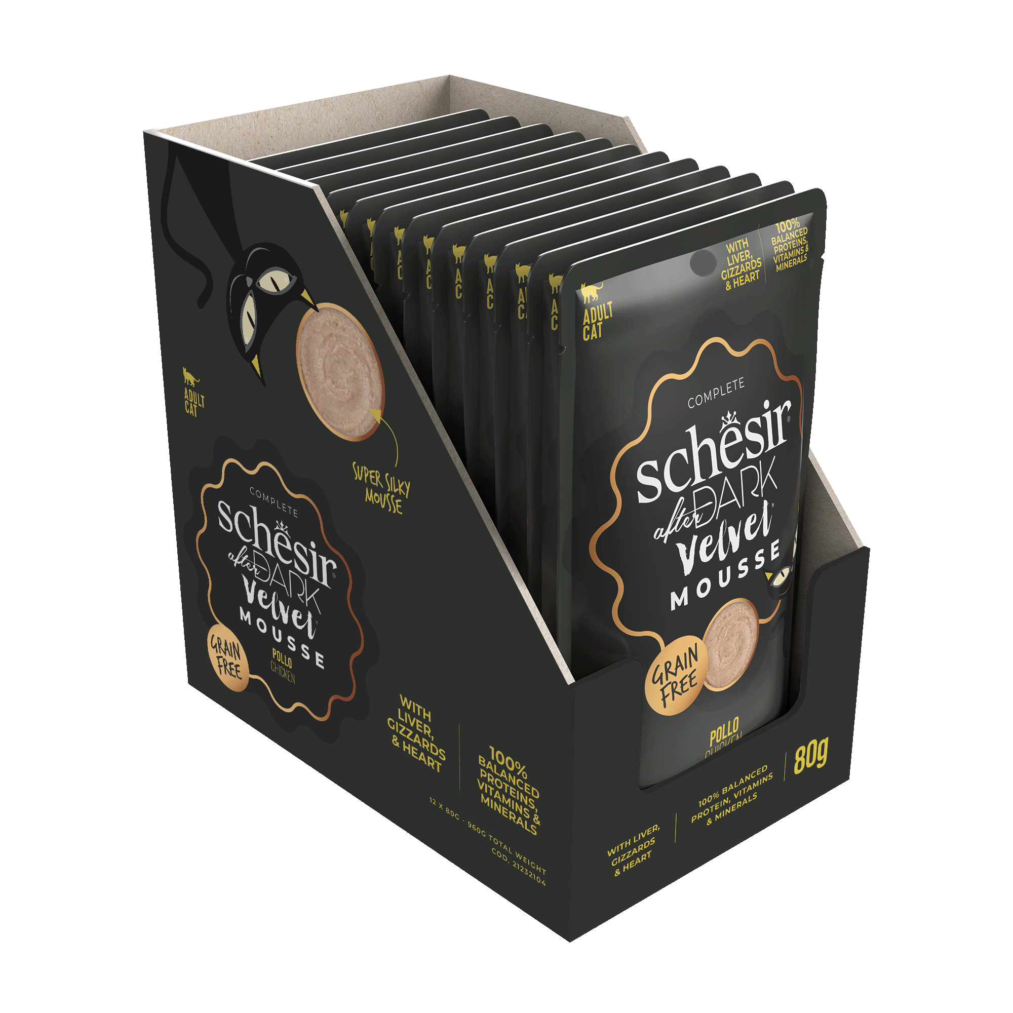 Schesir After Dark Velvet Mousse Chicken Wet Cat Food, 80g - شيسير أفتير دارك — للقطط طعام رطب بنكهة الدجاج، 80 جم - Image 5