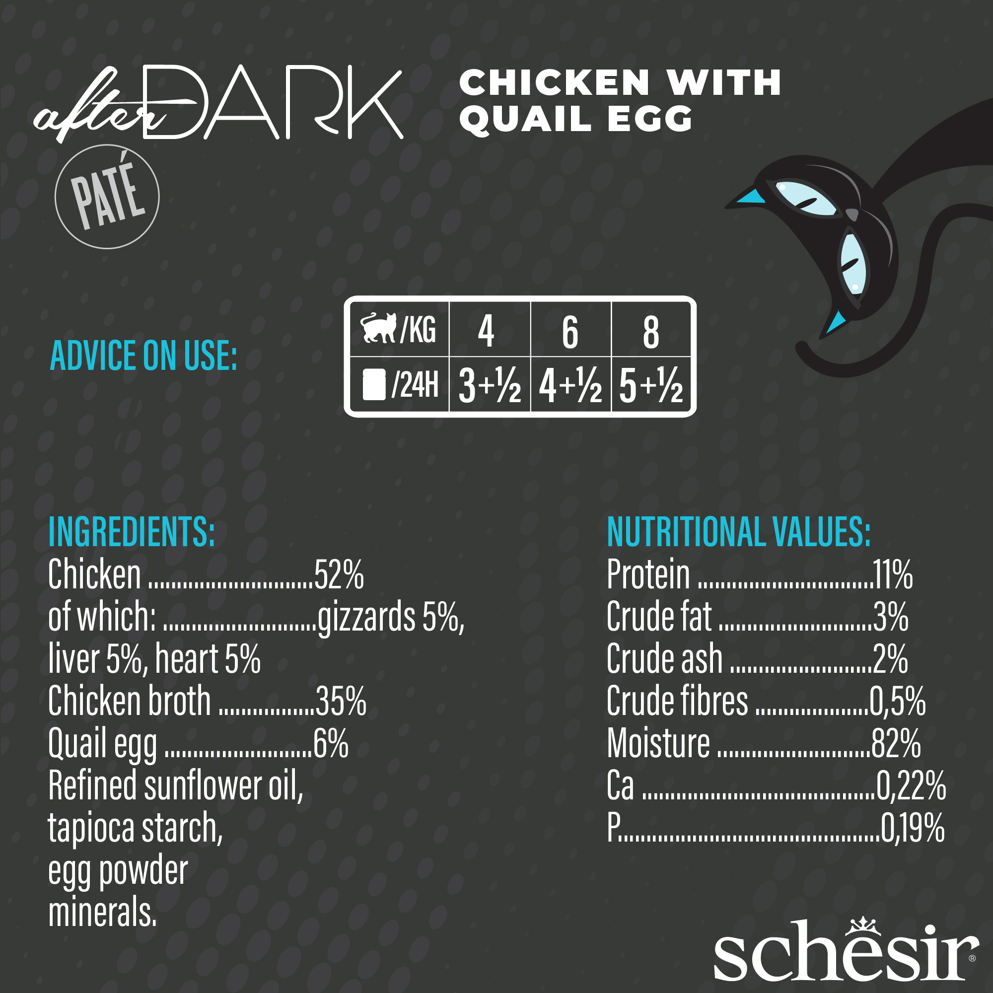 Schesir After Dark Pate Chicken & Quail Egg in Broth Cat Wet Food, 80g - شيسير أفتير دارك — للقطط طعام رطب بنكهة الدجاج، 80 جم - Image 3