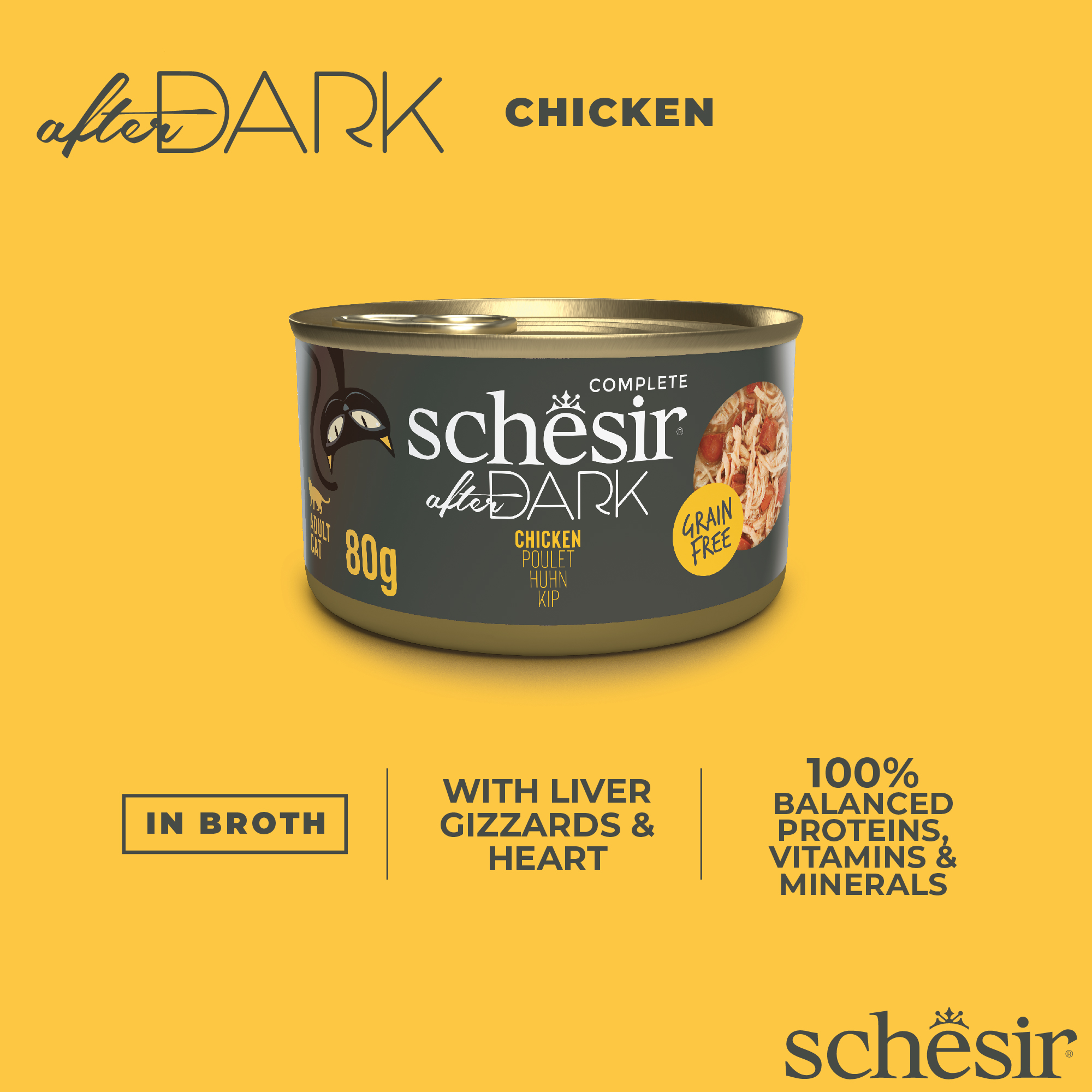 Schesir After Dark Chicken in Broth Wet Cat Food, 80g - شيسير أفتير دارك — للقطط طعام رطب بنكهة الدجاج، 80 جم - Image 4