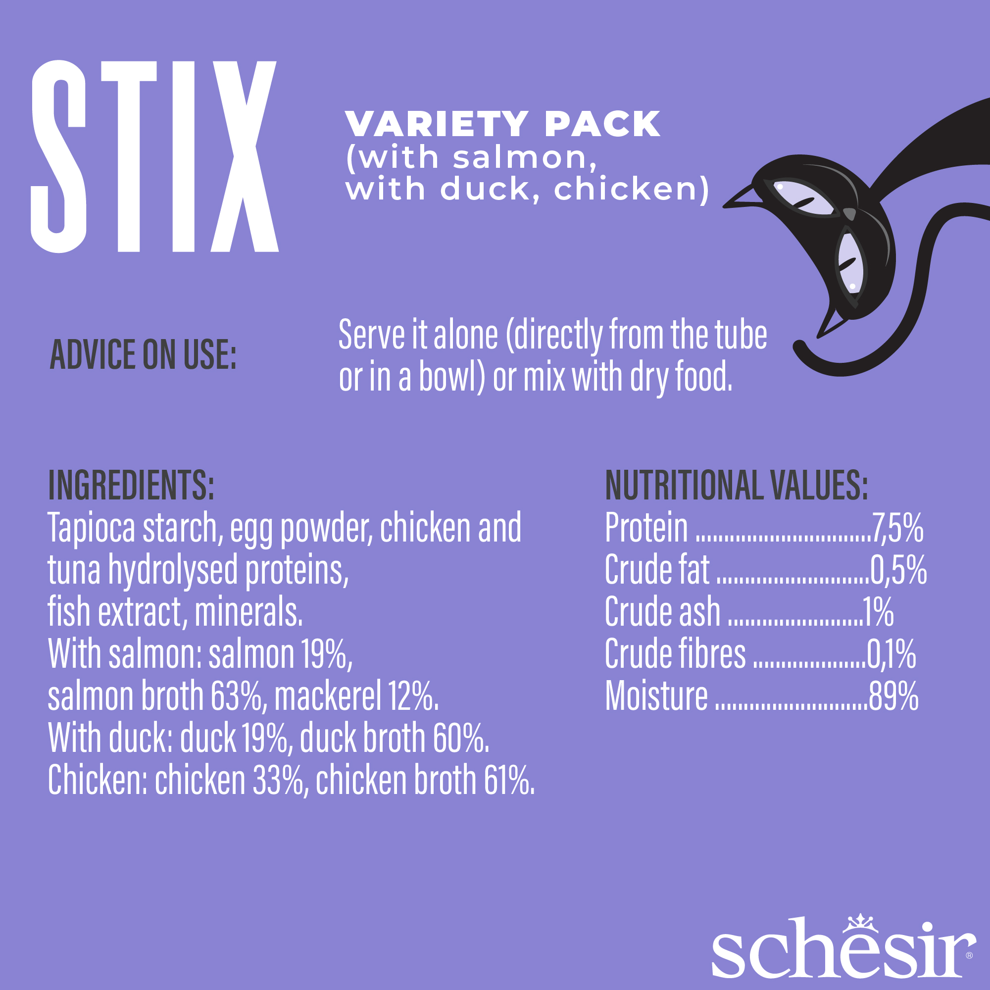 Schesir Stix! Variety Pack Cat Treat, 6 Pieces - شيسير ستيكس! فاريتي — للقطط مكافآت - Image 4