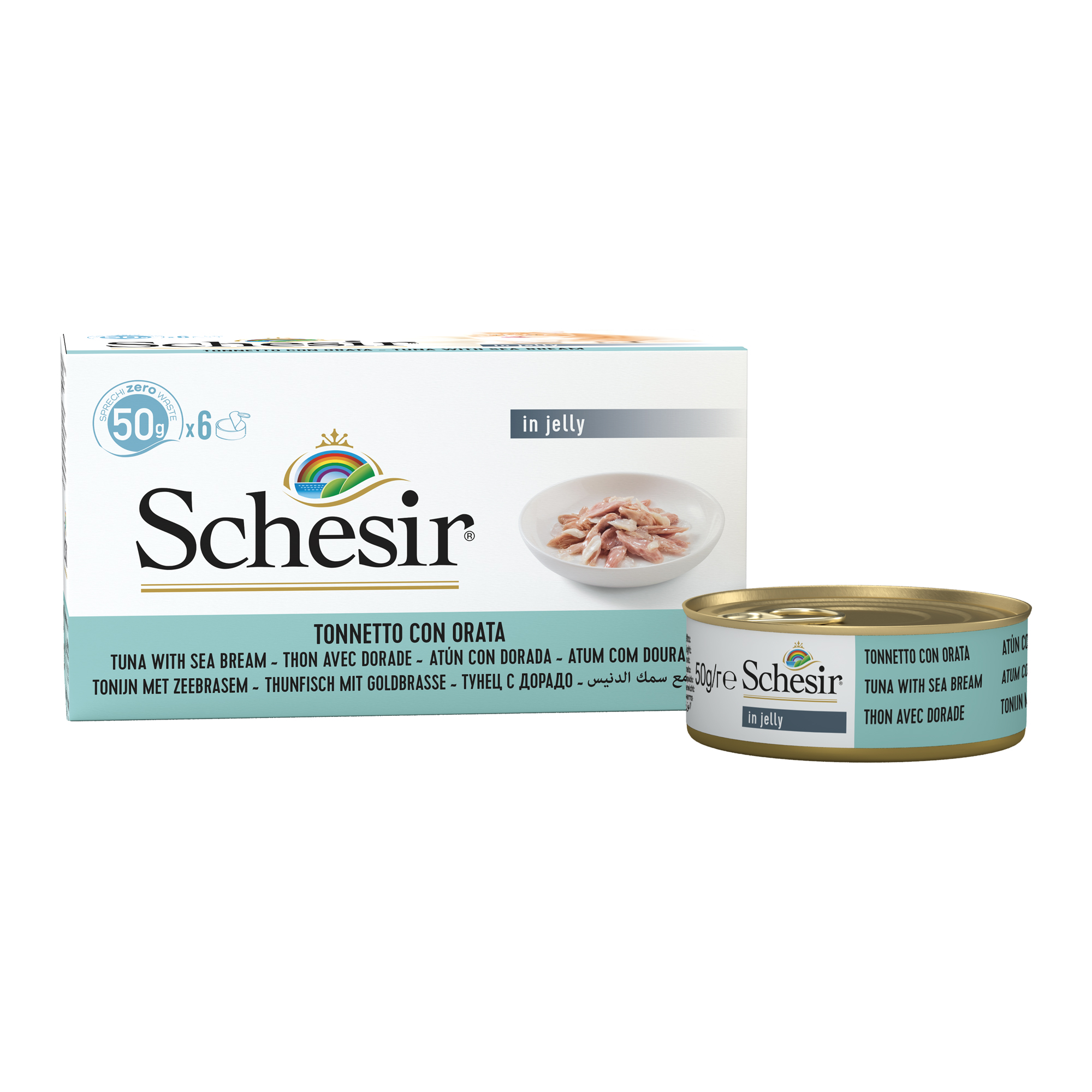 Schesir Multipack Tuna with Sea Bream Wet Cat Food, 50g (Pack of 6) - شيسير مولتيباك تونا — للقطط طعام رطب بنكهة التونة، 50 جم - Image 3