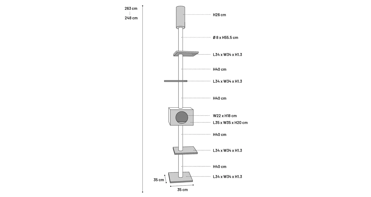Flamingo Barwa Black Scratching Cat Tree - فلامينجو باروا بلاك — للقطط - Image 3