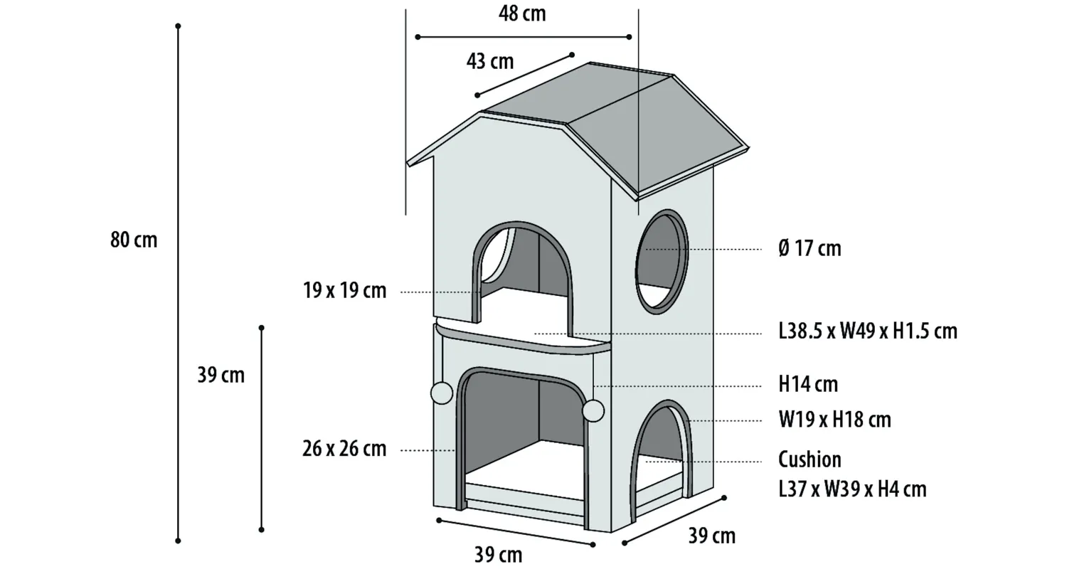 Flamingo Nordic Villa Cat Tree - فلامينجو نورديك فيللا — للقطط - Image 5