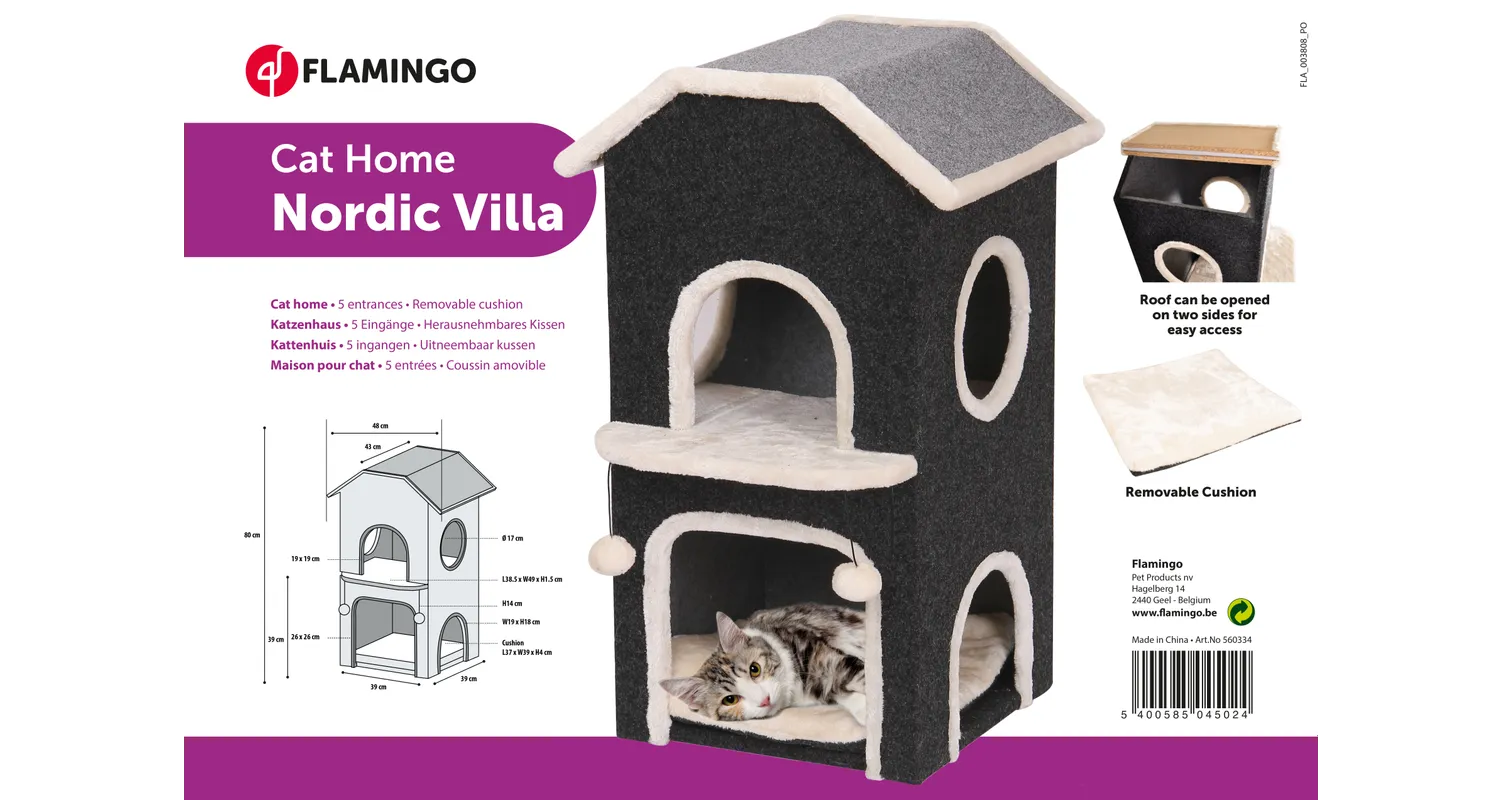 Flamingo Nordic Villa Cat Tree - فلامينجو نورديك فيللا — للقطط - Image 4
