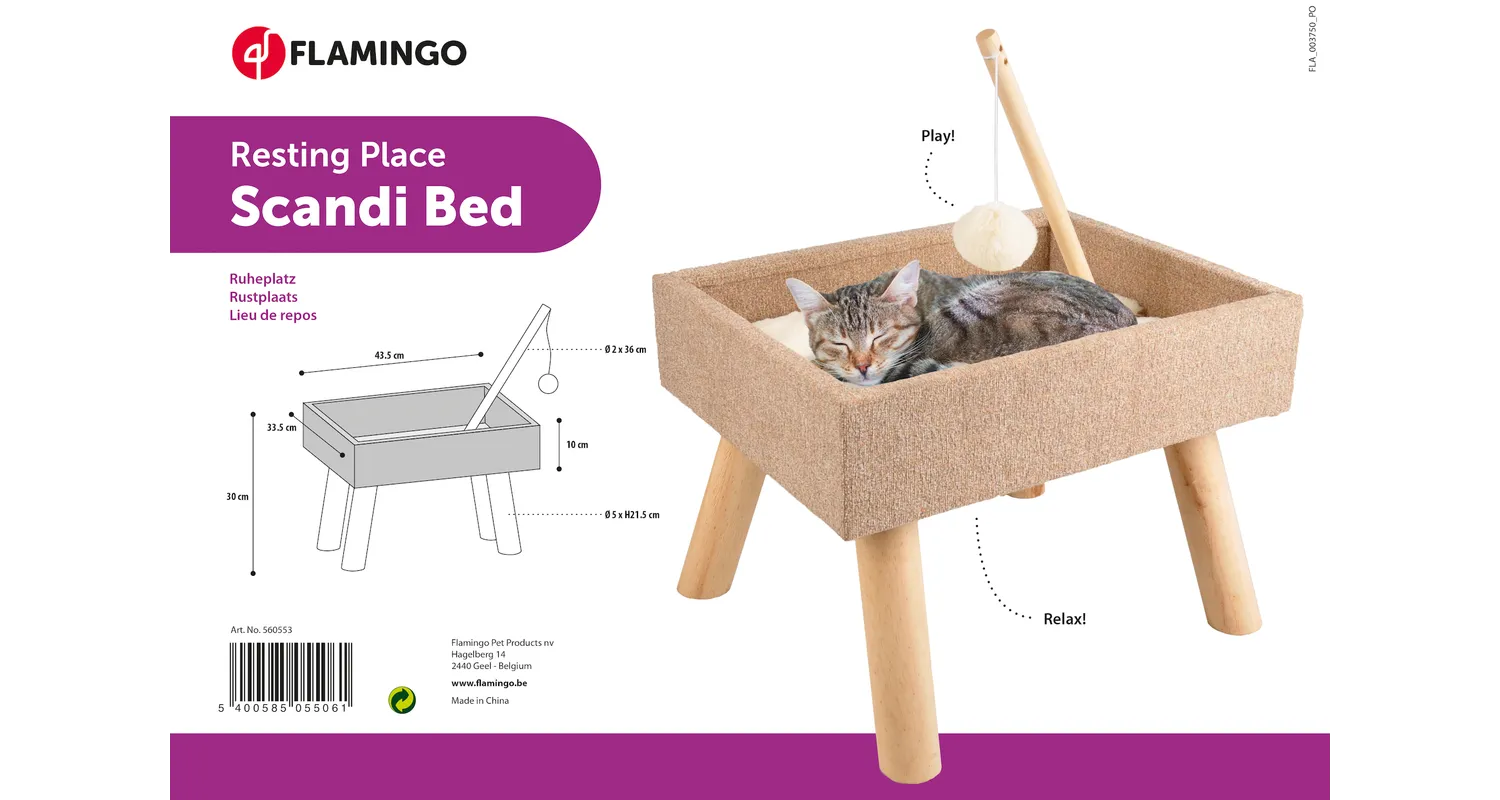 Flamingo Scandi Cat Bed - فلامينجو سكاندي — للقطط طعام رطب - Image 2