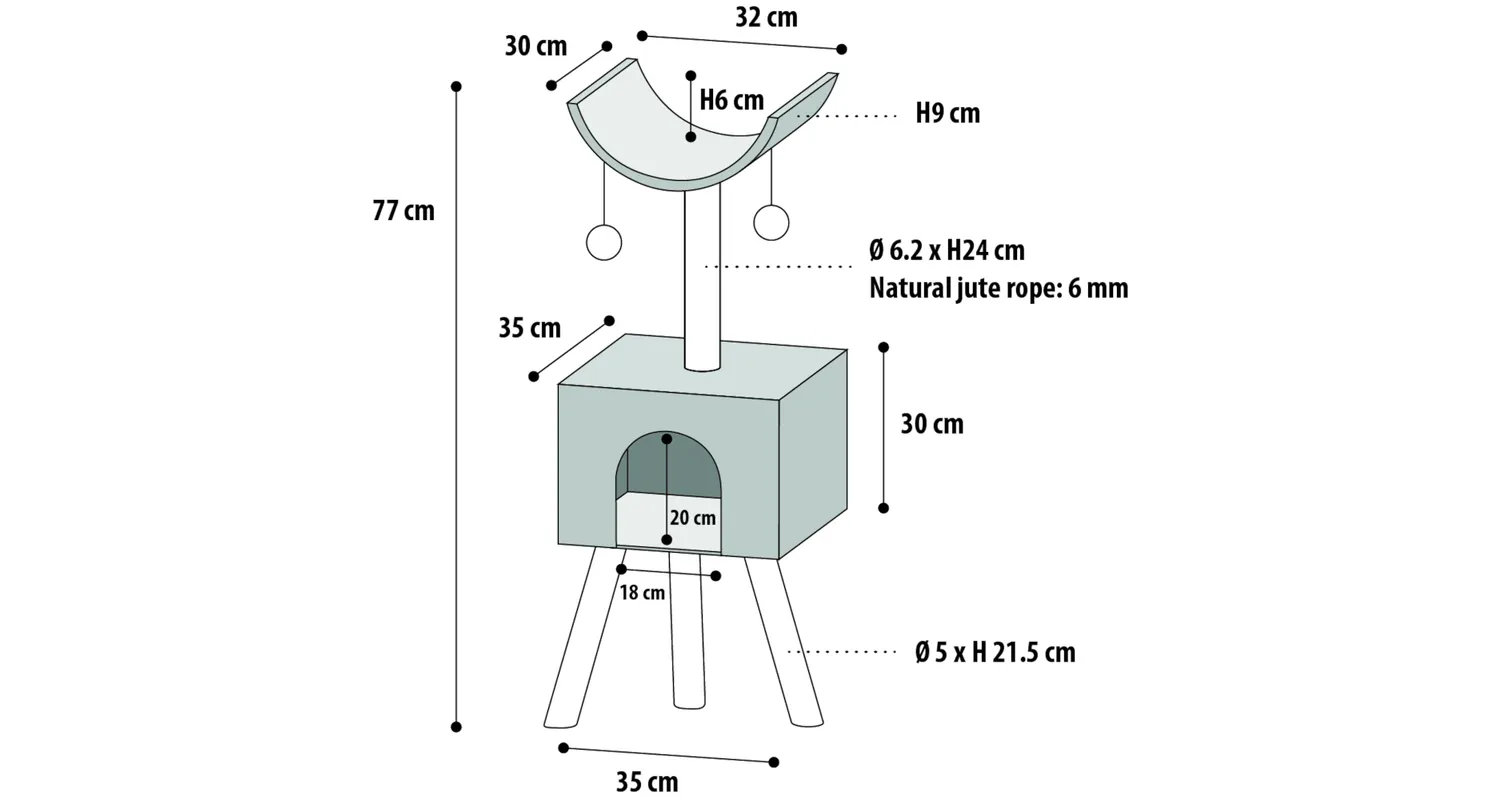 Flamingo Scandi Home Cat Tree - فلامينجو سكاندي هومي — للقطط طعام رطب - Image 4
