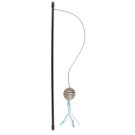 Flamingo Catchy Dangler with Ball Cat Toy, Blue - فلامينجو كاتتشي دانجلير — للقطط