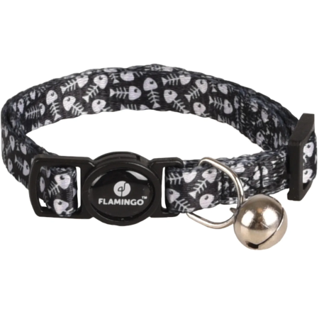 Flamingo Loulou Cat Collar, Black - فلامينجو لولو — للقطط