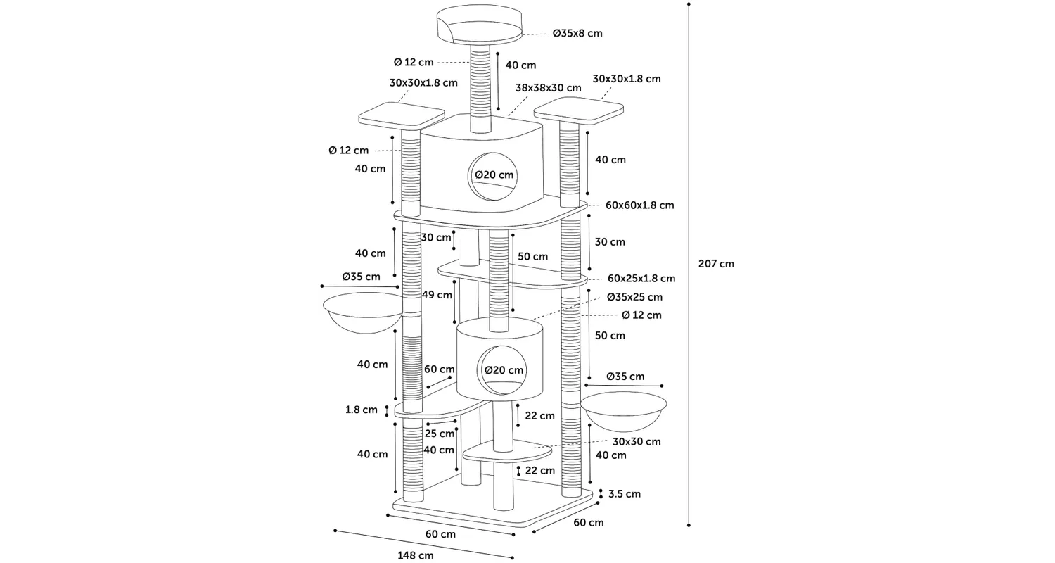 Flamingo Giganto Cat Tree - فلامينجو جيجانتو — للقطط - Image 4