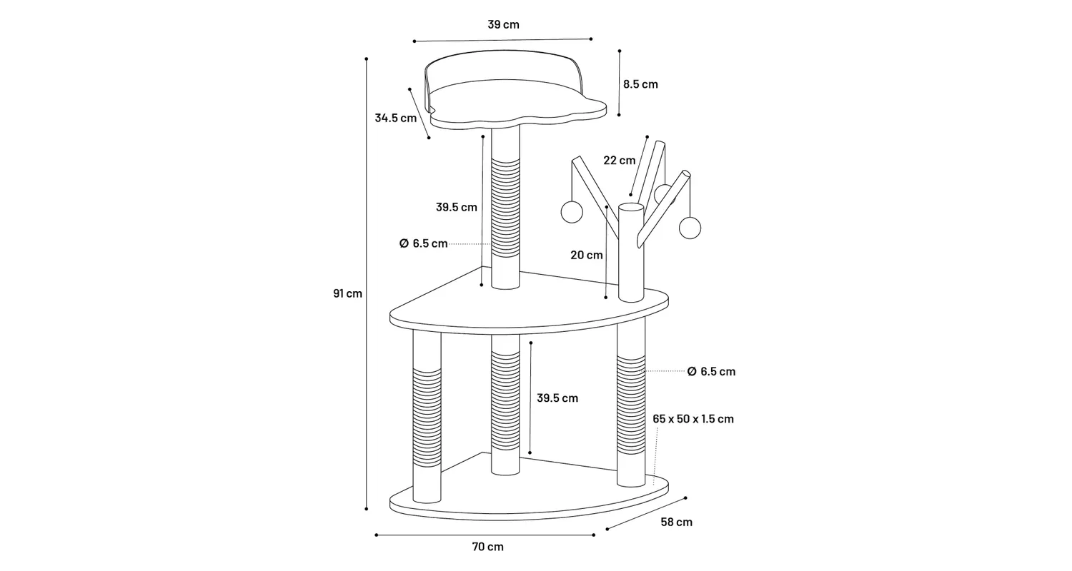Flamingo Kira Cat Tree - فلامينجو كيرا — للقطط - Image 4