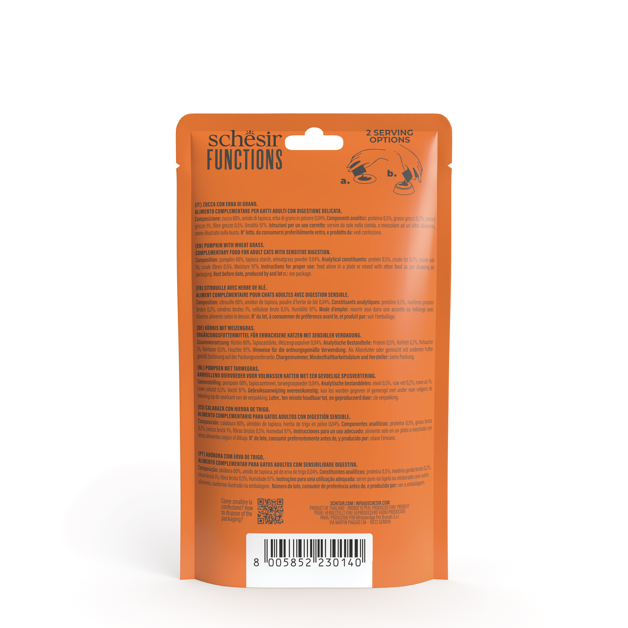 Schesir Functions Pumpkin with Wheat Grass Digestive Food Topper, 40g - شيسير فونكشنس بومبكين —، 40 جم - Image 6