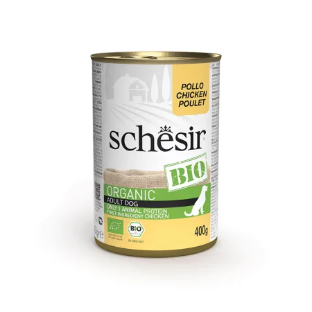 Schesir Organic Chicken Wet Dog Food, 400g - شيسير أورجانيك تشيكين — للكلاب طعام رطب بنكهة الدجاج، 400 جم