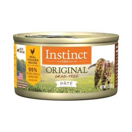 Instinct Original Real Chicken Pate Grain-Free Wet Cat Food, 85g - إنستينكت وريجينال ريال — للقطط طعام رطب بنكهة الدجاج خالٍ من الحبوب، 85 جم