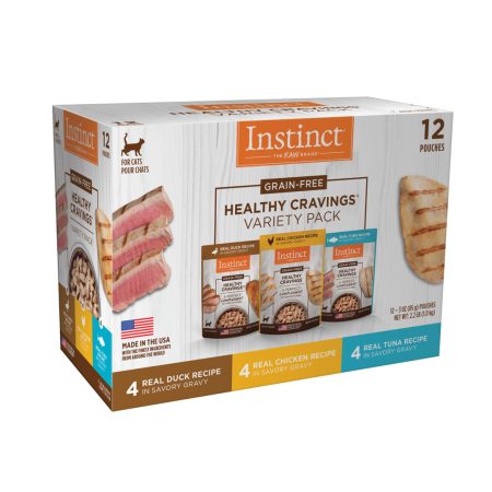 Instinct Healthy Cravings Variety Pack Wet Cat Food, 12 Pouches - إنستينكت هيالثي كرافينجس — للقطط طعام رطب